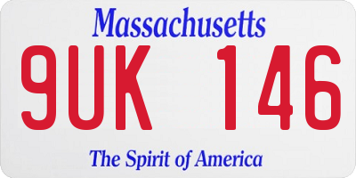MA license plate 9UK146