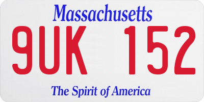 MA license plate 9UK152
