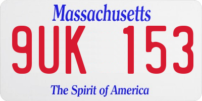 MA license plate 9UK153