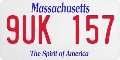 MA license plate 9UK157