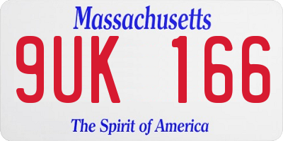 MA license plate 9UK166