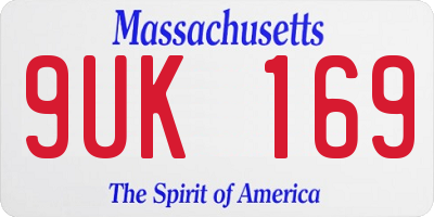 MA license plate 9UK169