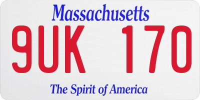 MA license plate 9UK170