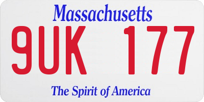 MA license plate 9UK177