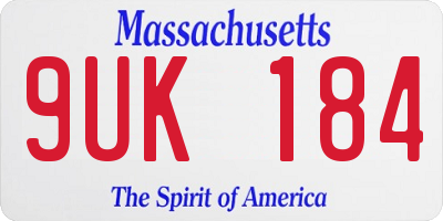 MA license plate 9UK184