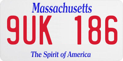 MA license plate 9UK186
