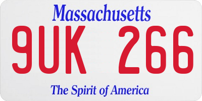 MA license plate 9UK266