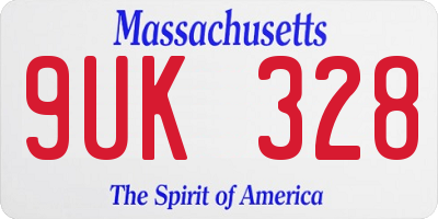 MA license plate 9UK328
