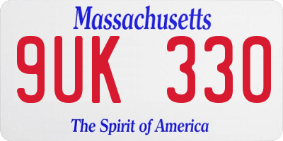 MA license plate 9UK330