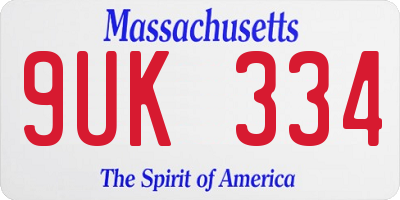 MA license plate 9UK334
