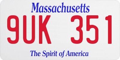 MA license plate 9UK351