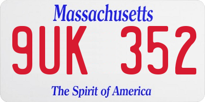MA license plate 9UK352