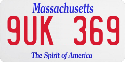 MA license plate 9UK369