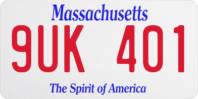 MA license plate 9UK401