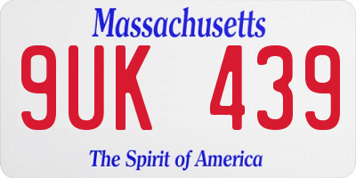 MA license plate 9UK439