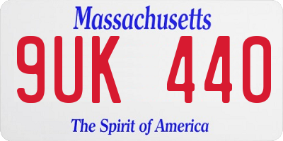 MA license plate 9UK440