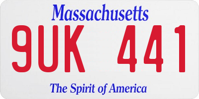 MA license plate 9UK441