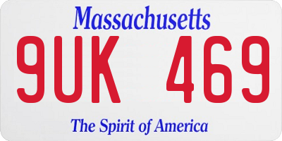 MA license plate 9UK469
