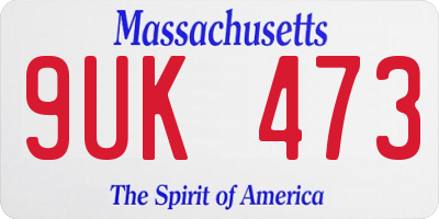MA license plate 9UK473