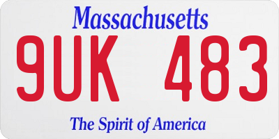 MA license plate 9UK483