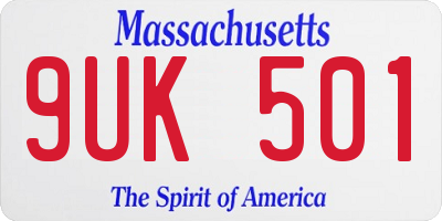 MA license plate 9UK501