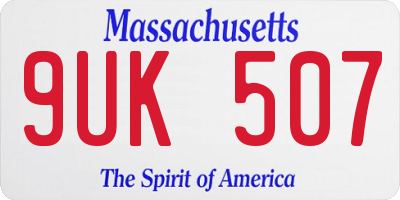 MA license plate 9UK507