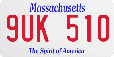 MA license plate 9UK510
