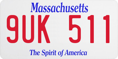 MA license plate 9UK511