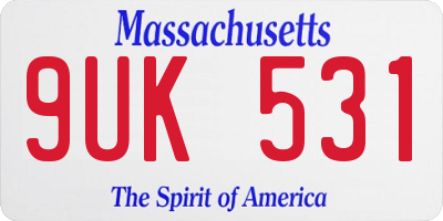 MA license plate 9UK531