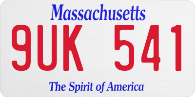 MA license plate 9UK541