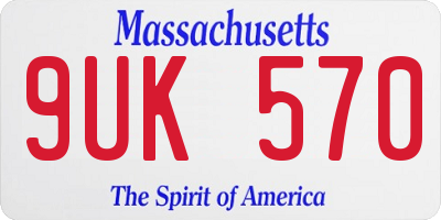 MA license plate 9UK570