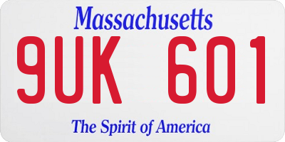 MA license plate 9UK601