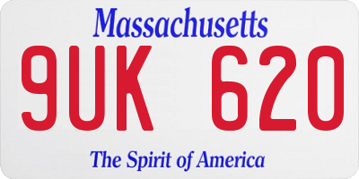 MA license plate 9UK620