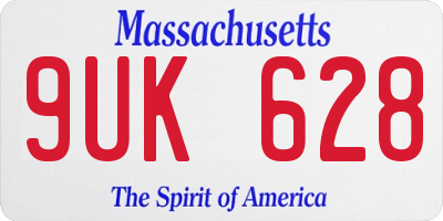 MA license plate 9UK628
