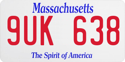 MA license plate 9UK638