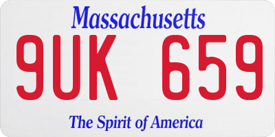 MA license plate 9UK659