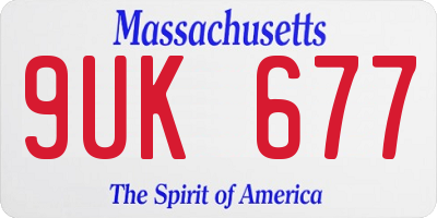 MA license plate 9UK677
