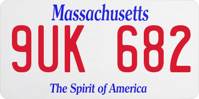 MA license plate 9UK682