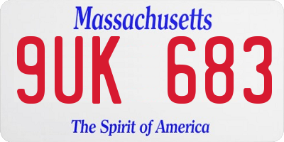 MA license plate 9UK683