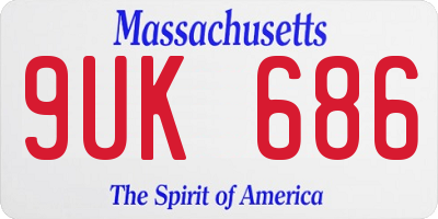MA license plate 9UK686