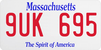 MA license plate 9UK695