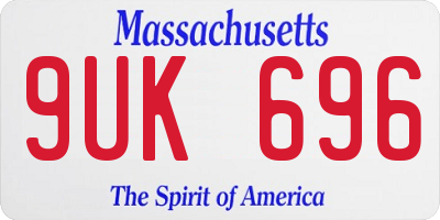 MA license plate 9UK696