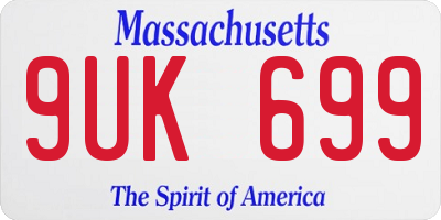 MA license plate 9UK699
