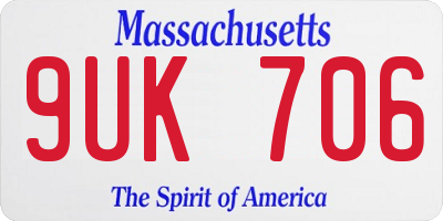 MA license plate 9UK706