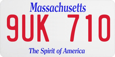 MA license plate 9UK710