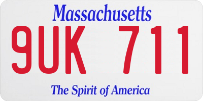 MA license plate 9UK711