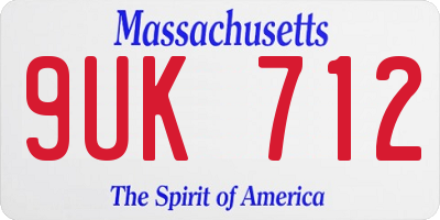 MA license plate 9UK712