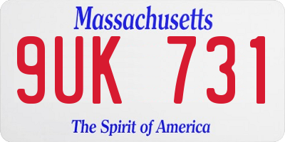 MA license plate 9UK731