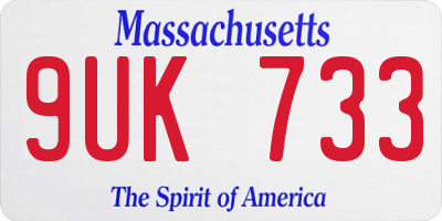 MA license plate 9UK733