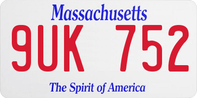 MA license plate 9UK752